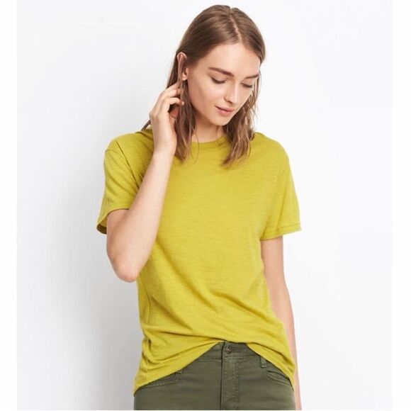 Vince Crew Neck Short Sleeve T-Shirt in ‘Cactus’ Chartreuse Green Size Medium - Picture 6 of 10